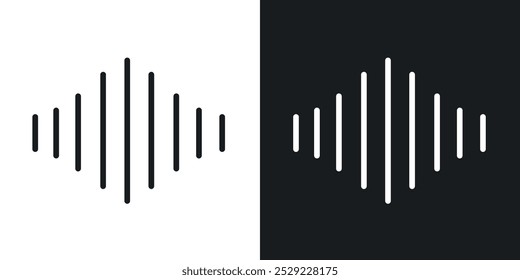 Audio icon in Thin line black color. flat simple vector symbols illustration.