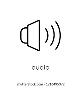 audio icon. Trendy modern flat linear vector audio icon on white background from thin line collection, outline vector illustration