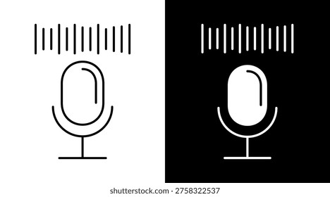 Audio Icon. Two-Tone Version On Black And White Background