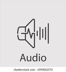 audio icon vector icon.Editable stroke.linear style sign for use web design and mobile apps,logo.Symbol illustration.Pixel vector graphics - Vector