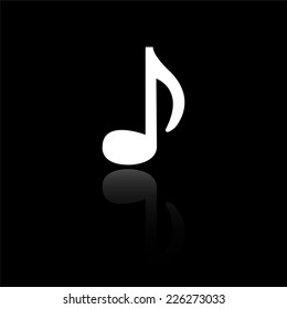 audio icon - vector illustration with reflection isolated on black