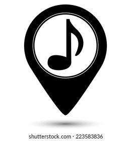 audio icon - vector map pointer 