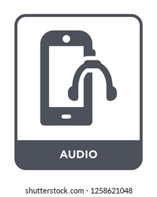 audio icon vector on white background, audio trendy filled icons from Mobile app collection, audio simple element illustration