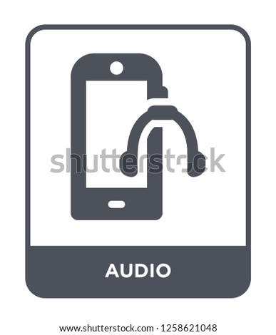 audio icon vector on white background, audio trendy filled icons from Mobile app collection, audio simple element illustration