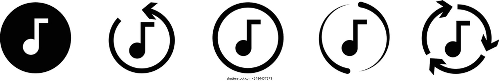 Audio icon vector. Set of music icon. Audio logo icon on a transparent background. Music icon