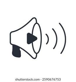 audio icon. vector.Editable stroke.linear style sign for use web design,logo.Symbol illustration.