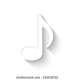 audio icon - white vector illustration with shadow