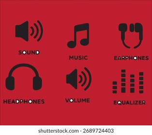 Audio Icons Sammlung Vektor EPS Datei