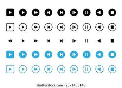 Audio icons, Music and sound icon set. Music sign vector