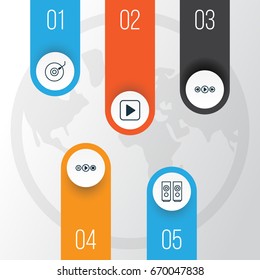 Audio Icons Set. Collection Of Start Song, Gramophone, Song UI And Other Elements. Also Includes Symbols Such As Box, Play, Start.