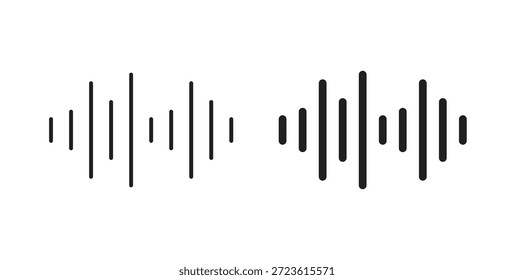 Conjunto de iconos de audio aislados en Ilustración vectorial plana de fondo blanco.