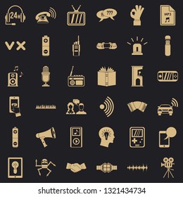 Audio icons set. Simple style of 36 audio vector icons for web for any design