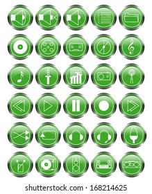 Audio icons set. Vector illustration