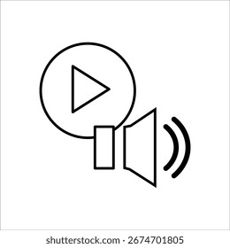 audio icons. simple line vector