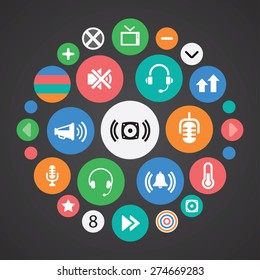 audio icons universal set for web and mobile 