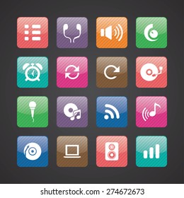 audio icons universal set for web and mobile 