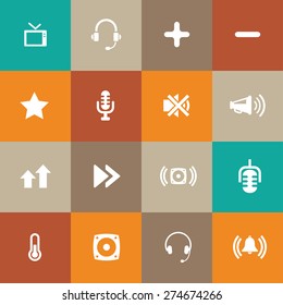 audio icons universal set for web and mobile 