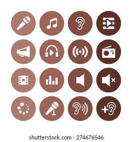 audio icons universal set for web and mobile 