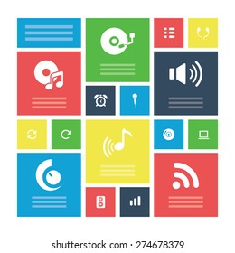audio icons universal set for web and mobile 