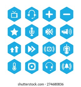 audio icons universal set for web and mobile 