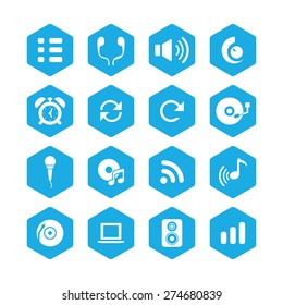 audio icons universal set for web and mobile 