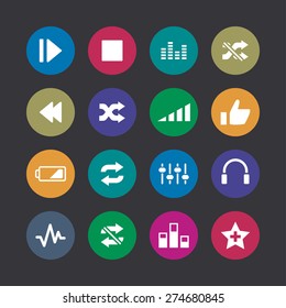 audio icons universal set for web and mobile 