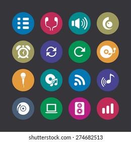 audio icons universal set for web and mobile 