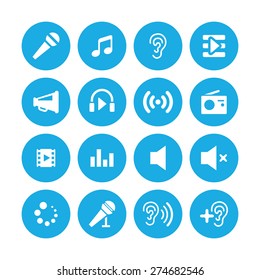 audio icons universal set for web and mobile 