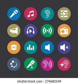 audio icons universal set for web and mobile 