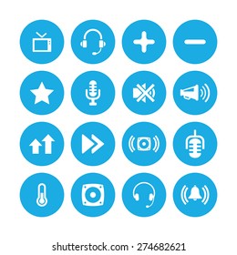 audio icons universal set for web and mobile 