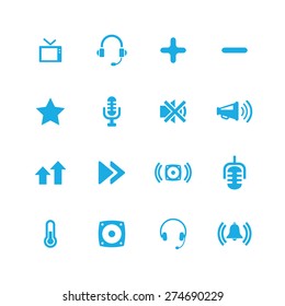 audio icons universal set for web and mobile 