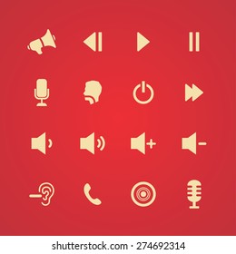 audio icons universal set for web and mobile 