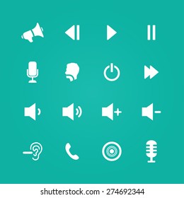 audio icons universal set for web and mobile 