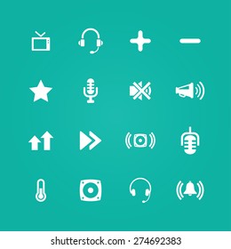 audio icons universal set for web and mobile 