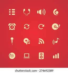 audio icons universal set for web and mobile 