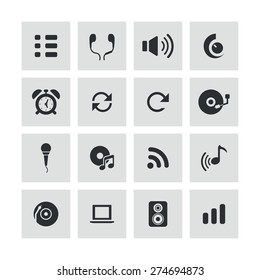 audio icons universal set for web and mobile 