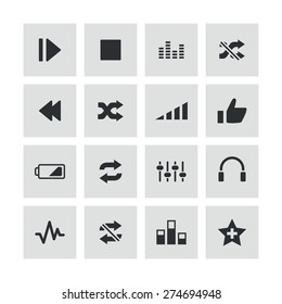 audio icons universal set for web and mobile 