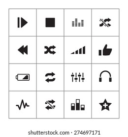 audio icons universal set for web and mobile 