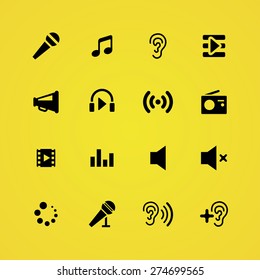 audio icons universal set for web and mobile