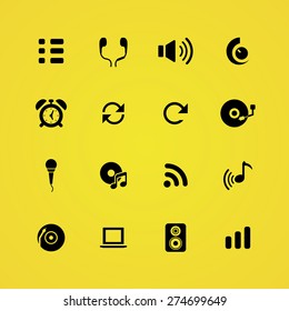 audio icons universal set for web and mobile
