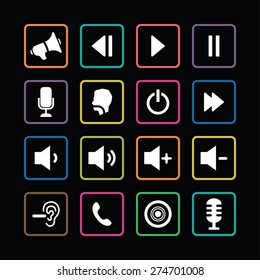 audio icons universal set for web and mobile

