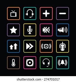 audio icons universal set for web and mobile
