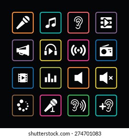 audio icons universal set for web and mobile
