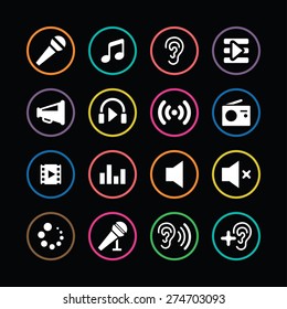 audio icons universal set for web and mobile