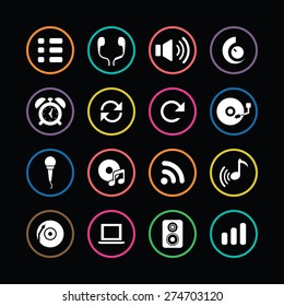 audio icons universal set for web and mobile