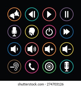 audio icons universal set for web and mobile
