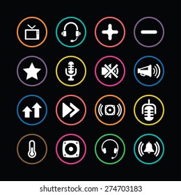 audio icons universal set for web and mobile
