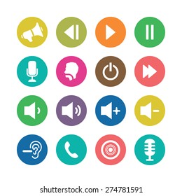 audio icons universal set for web and mobile
