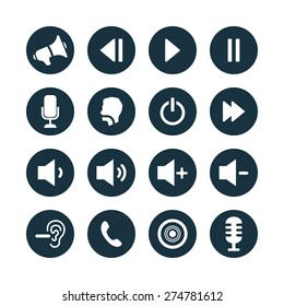 audio icons universal set for web and mobile
