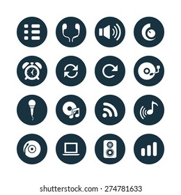 audio icons universal set for web and mobile
